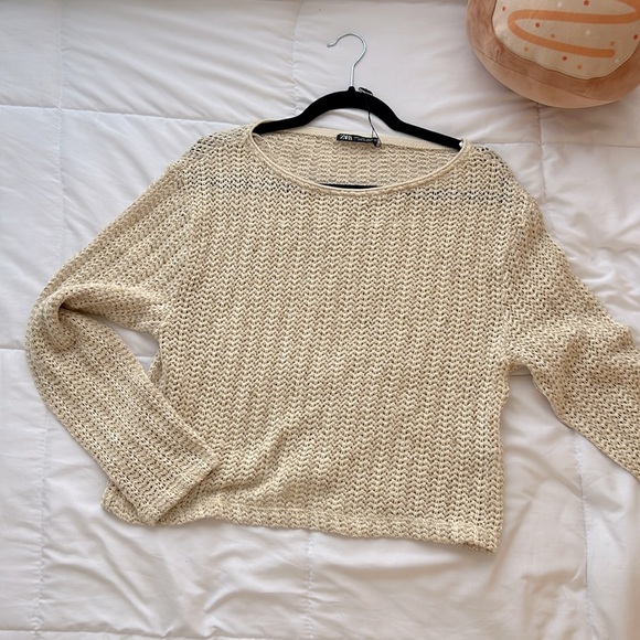 NWOT Zara Crochet Sweater Pullover M - Picture 1 of 5